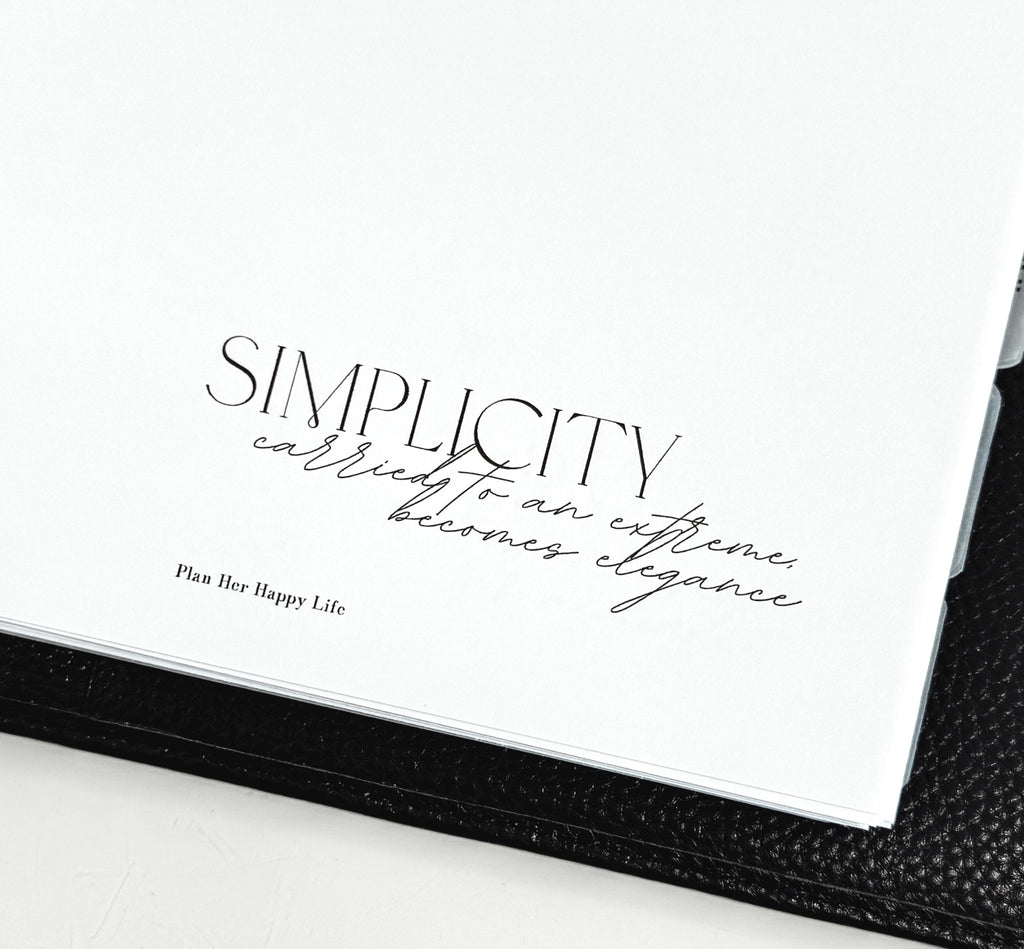 Luxury, Elegance, Simplicity Planner Dashboards